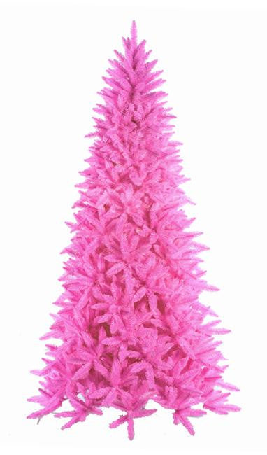 7.5' Downswept Hot Pink Noble Pine Slim Artificial Christmas Tree - Unlit