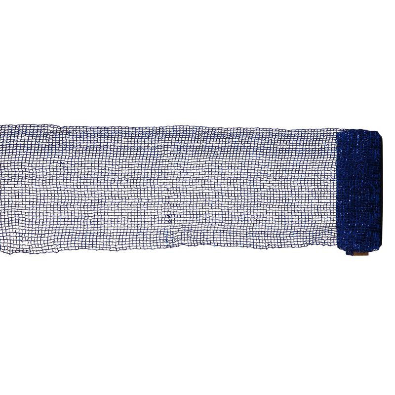 Extra Wide Mesh Blue Sparkle Tinsel Christmas Ribbon 6" x 4 Yards