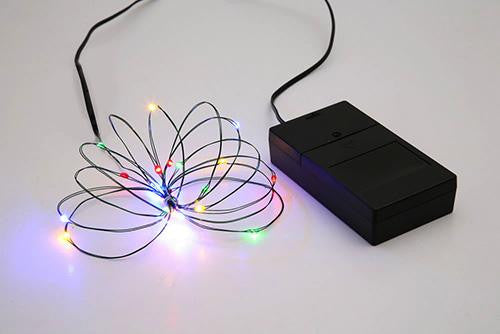 B-O Multi Function Ultra Slim Wire Christmas Light Set - 24 Multi LED Lights