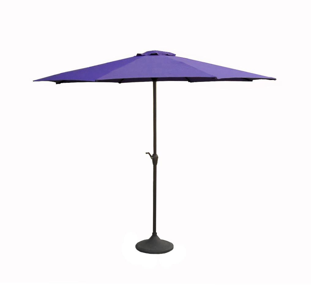 9' Outdoor Patio Market Umbrella with Hand Crank and Tilt - Han Purple