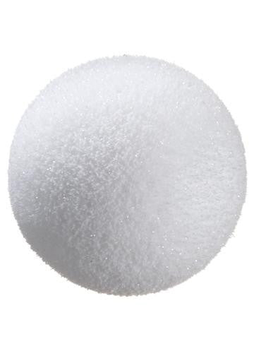 8.5" Tell a Story White Glittered Snowball Christmas Ball Ornament