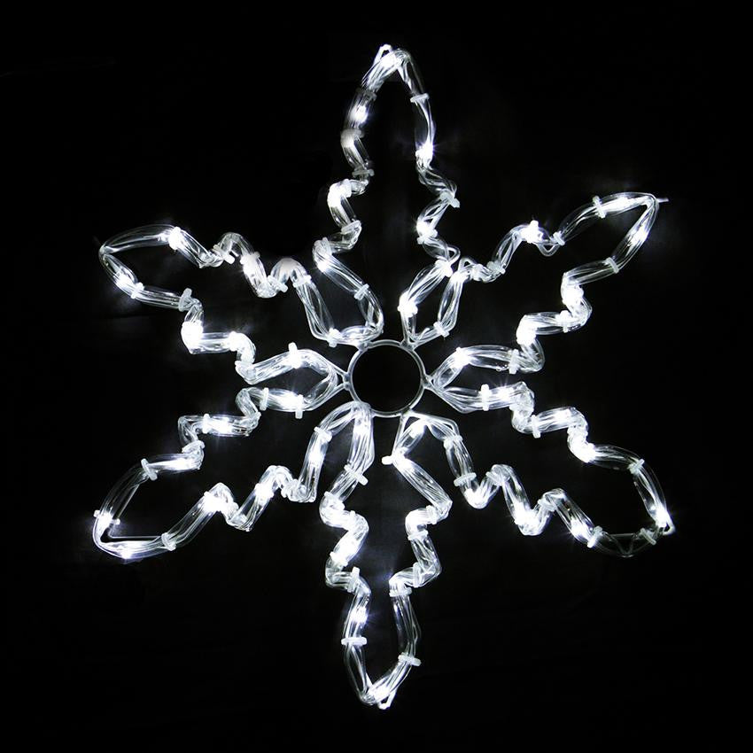 12" Pure White LED Lighted Indoor-Outdoor Tube Light Snowflake Christmas Decoration