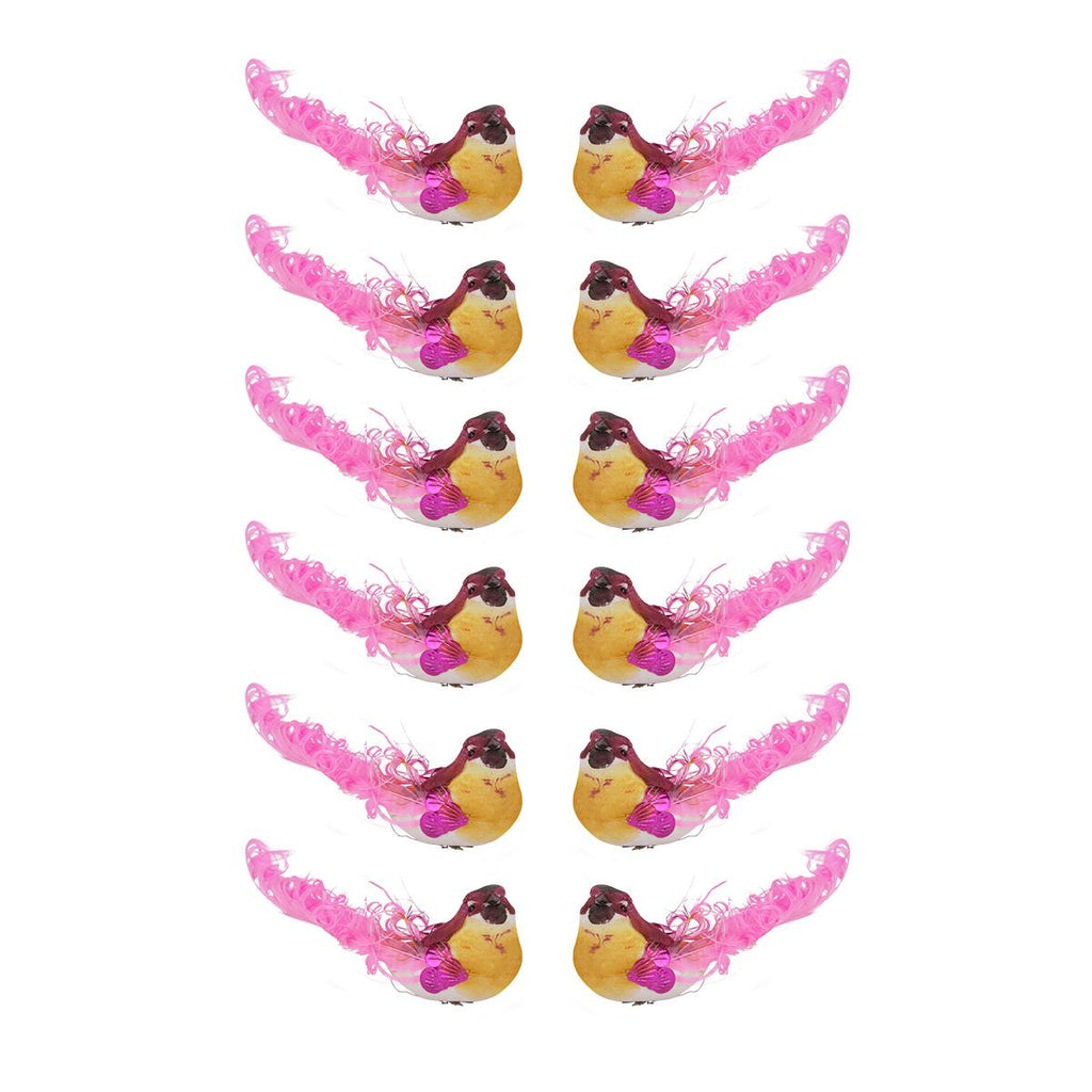 Pack of 12 Exquisite Pretty In Pink Bird Christmas Ornaments 5.75"