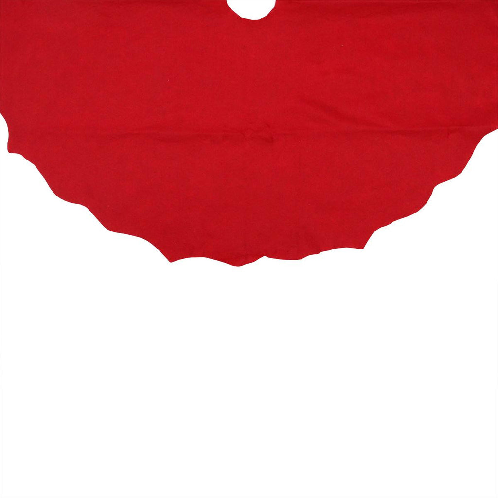 38" Christmas Traditions Cardinal Red Scalloped Edge Christmas Tree Skirt