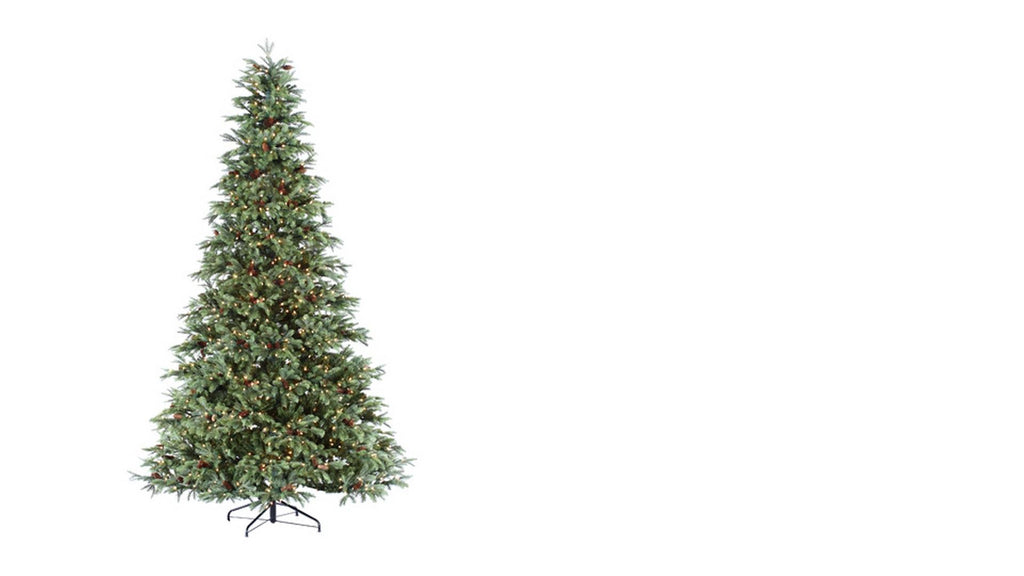 7' Pre-Lit New England Pine Medium Artificial Christmas Tree with Pine Cones - Clear Lights