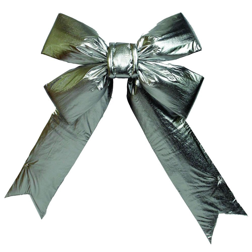 18" x 23" Silver Lamé Indoor Commercial Christmas Bow