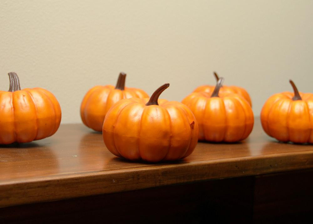 Pack of 6 Thanksgiving Fall Harvest Bright Orange Artificial Pumpkin Decorations 3"