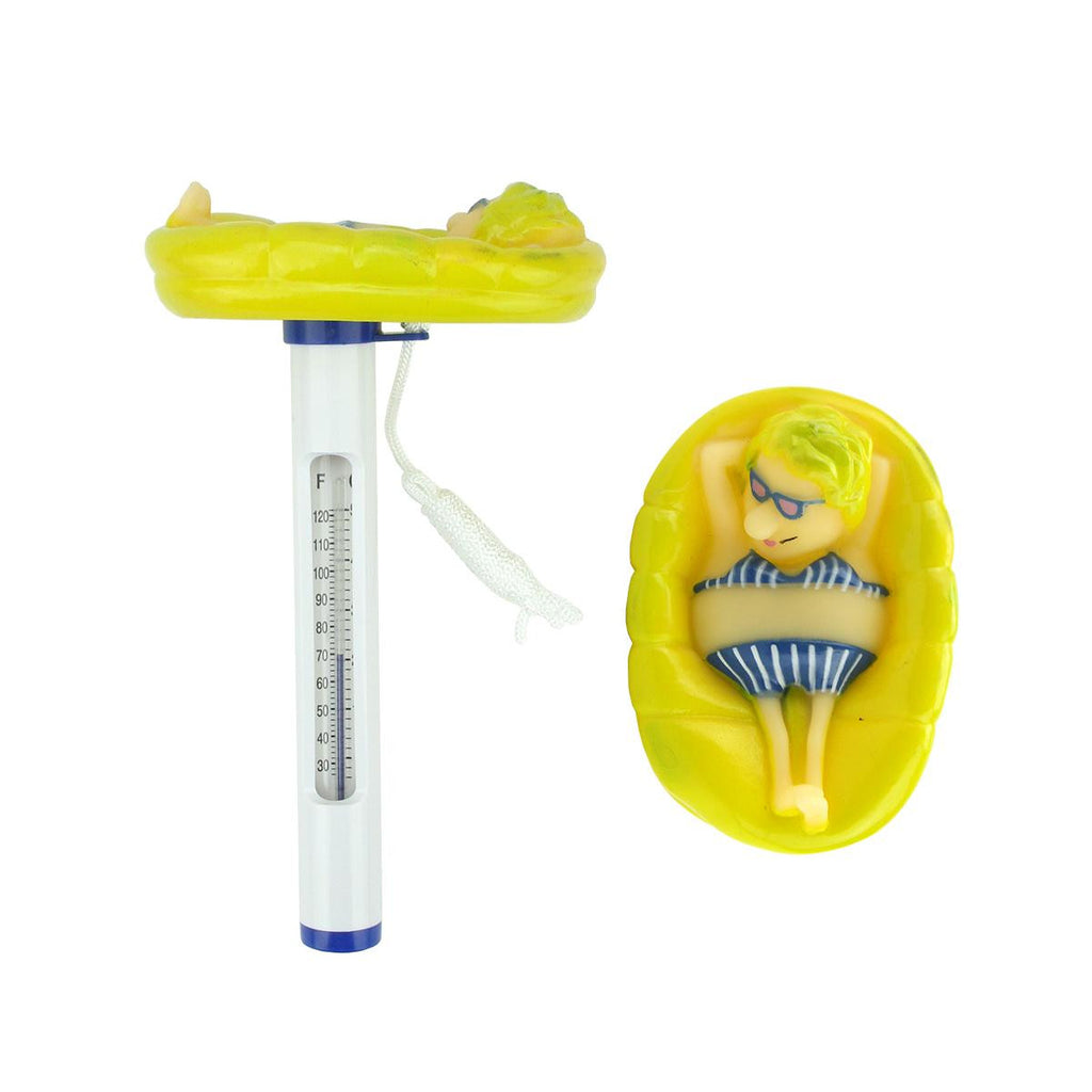7.5" Relaxing Woman Floating Swimming Pool Thermometer with Cord