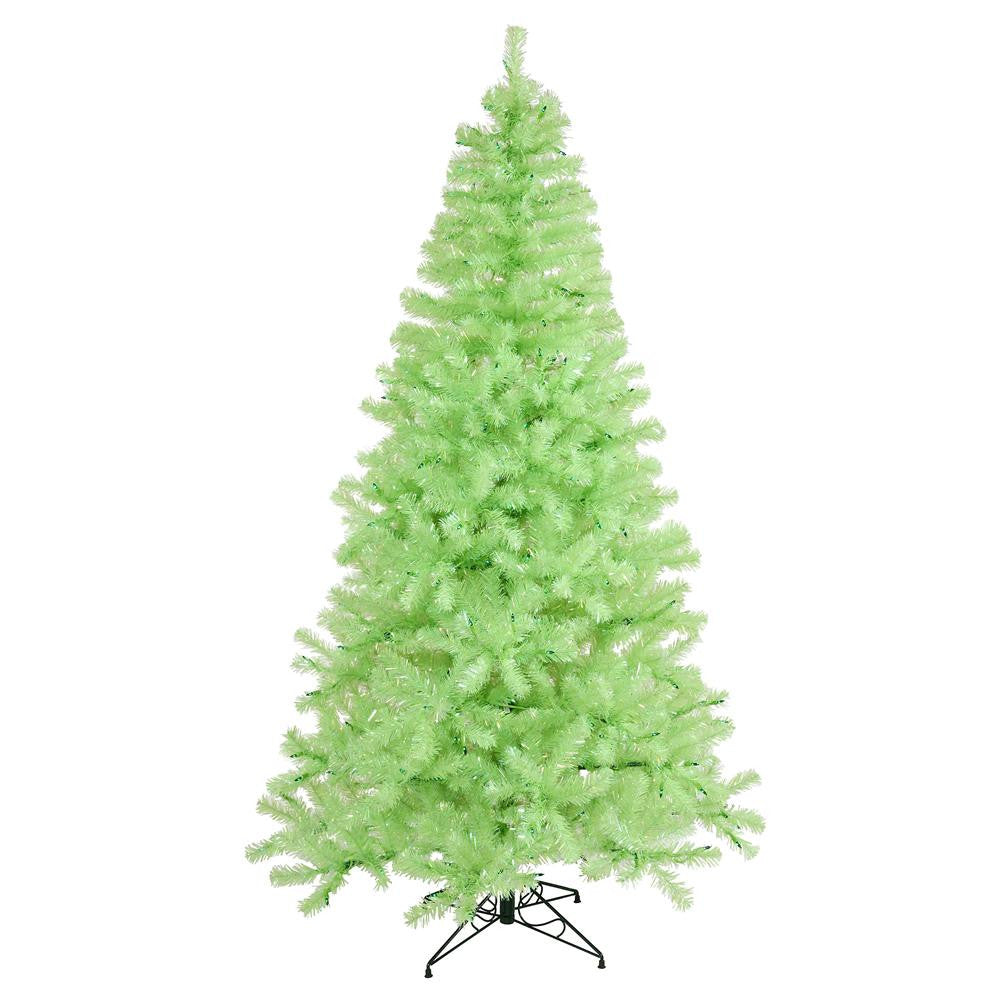 4' x 31" Pre-Lit Sparkling Chartreuse Green Artificial Christmas Tree - Green Lights