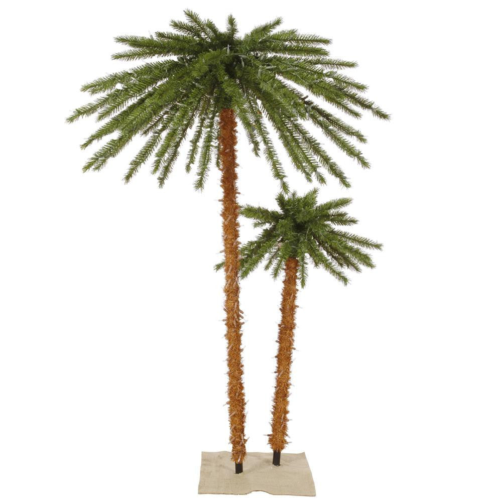 6' Pre-Lit Tropical Palm Tree Artificial Christmas Tree - Clear Lights