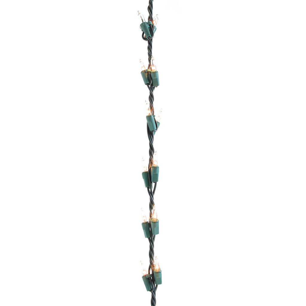 9' Christmas Light Garland with 100 Clear Shimmering Mini Lights - Green Wire
