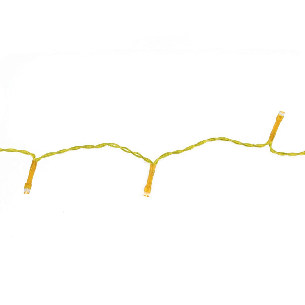 Set of 20 Battery Operated Amber LED Wide Angle Christmas Lights - Yellow Wire