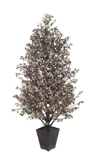 4' Potted Copper & Black Holographic Bangle Disco Christmas Tree #XAB740-CP