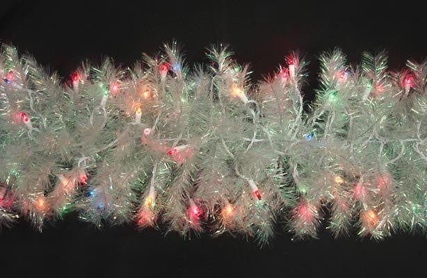 9' x 10" Pre-Lit Iridescent Shimmer Artificial Christmas Garland - Multi Lights