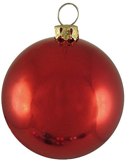 Shiny American Red Commercial Shatterproof Christmas Ball Ornament 3.25" (80mm)