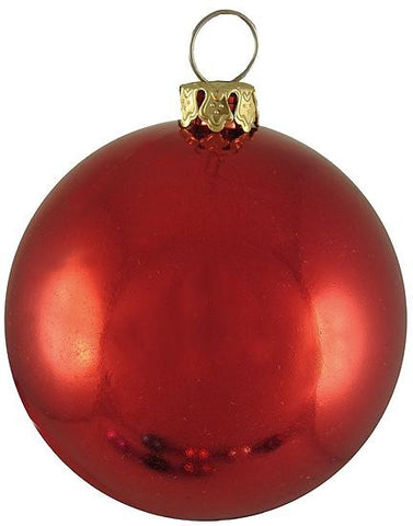 Shiny American Red Commercial Shatterproof Christmas Ball Ornament 3.25" (80mm)