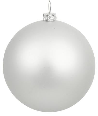 Matte Light Silver Commercial Shatterproof Christmas Ball Ornament 4" (100mm)