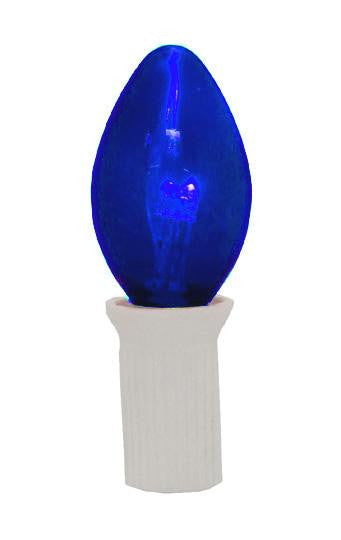 Pack 25 Commercial Transparent Blue 3-LED C7 Replacement Christmas Light Bulbs