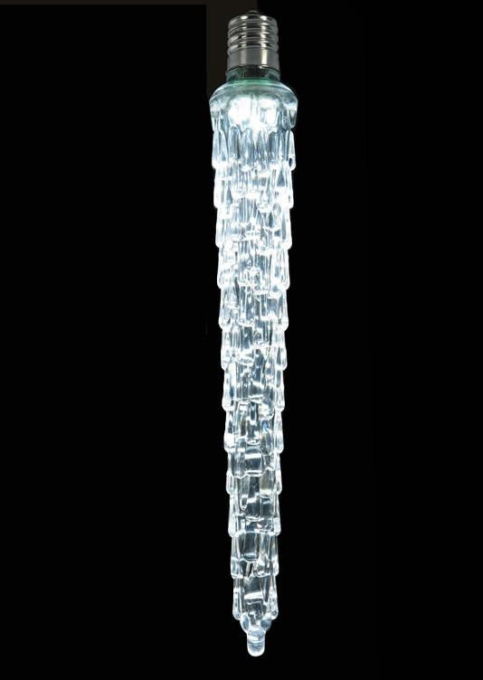 7" Commercial Cool White Dripping Falling LED Icicle Christmas Light Bulb