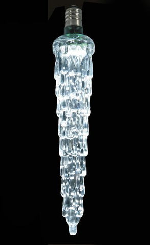 5" Commercial Cool White Steady Burning LED Icicle Christmas Light Bulb