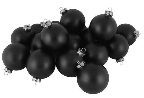 Club Pack of 36 Matte Black Glass Ball Christmas Ornaments 2.75" (67mm)