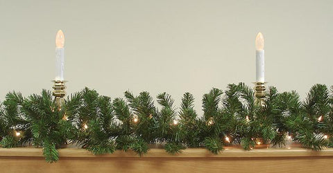 9' x 12" Pre-Lit Two-Tone Canadian Pine Artificial Christmas Garland - Clear Lights