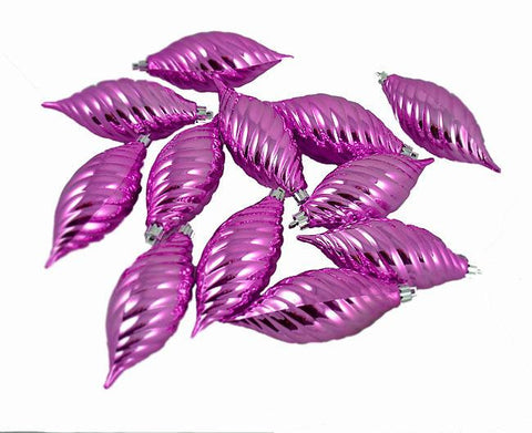 Club Pack of 12 Bubblegum Pink Shatterproof Finial Christmas Ornaments 4.75"