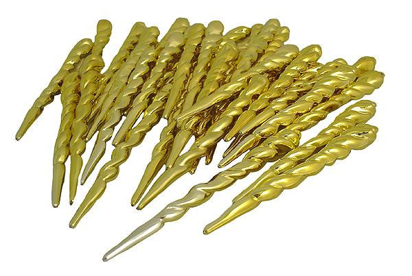 Club Pack of 36 Golden Yellow Shatterproof Icicle Christmas Ornaments 5"