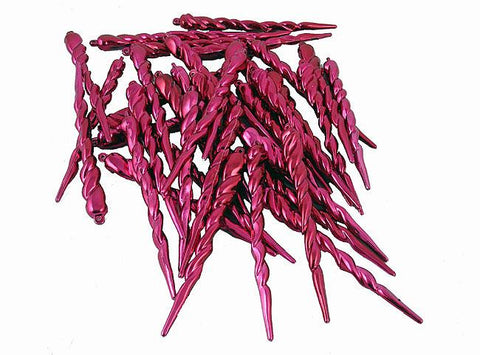 Club Pack of 36 Red Raspberry Shatterproof Icicle Christmas Ornaments 5"