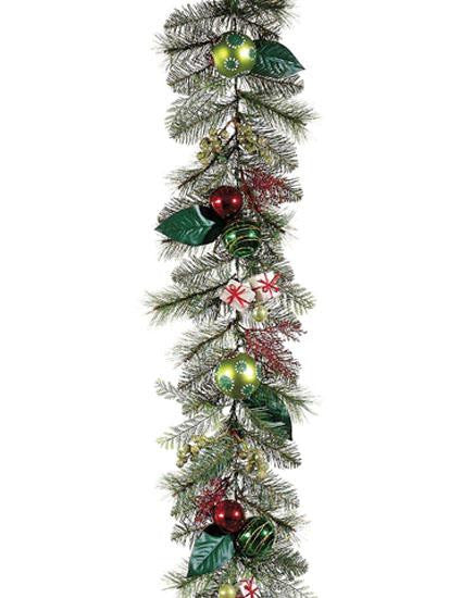 6' x 10" Red & Green Christmas Brights Pre-Decorated Artificial Garland - Unlit