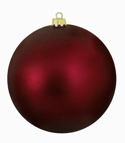 Matte Burgundy Commercial Shatterproof Christmas Ball Ornament 8" (200mm)