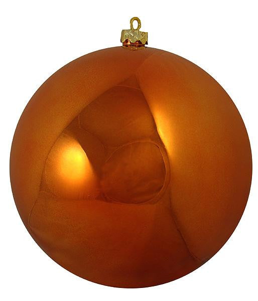 Shiny Burnt Orange Commercial Shatterproof Christmas Ball Ornament 10" (250mm)