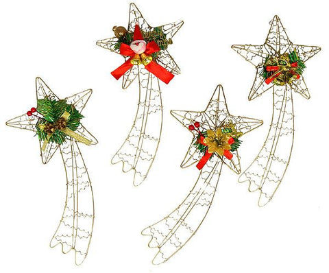 Club Pack of 72 Gold Wire Shooting Star Christmas Ornaments 12"