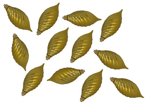 Club Pack of 12 Golden Yellow Shatterproof Finial Christmas Ornaments 4.75"