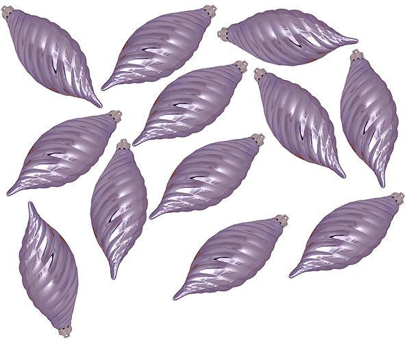 Club Pack of 12 Purple Lavender Shatterproof Finial Christmas Ornaments 4.75"