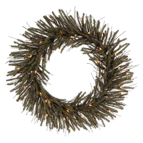 30" Pre-Lit Vienna Twig Artificial Christmas Wreath - Clear Lights