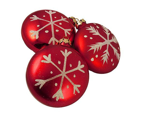 3ct Snowfall Valley Shatterproof Red Disc Snowflake Christmas Ornaments 4"