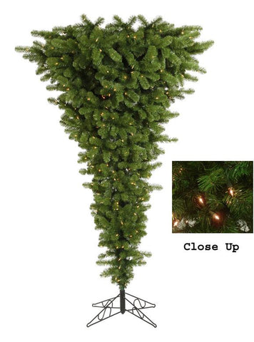 9' Pre-Lit Green Upside Down Artificial Christmas Tree - Clear Dura Lights