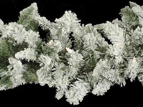 9' x 12" Flocked Blackmore Snow Pine Artificial Christmas Garland - Unlit