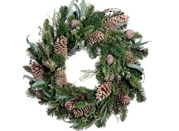 24" Eucalyptus Cedar Pine Artificial Christmas Wreath - Unlit