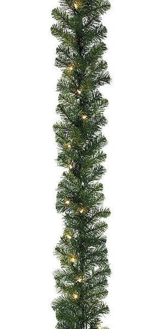 9' x 18" Pre-Lit Deluxe Green Windsor Artificial Christmas Garland -Clear Lights