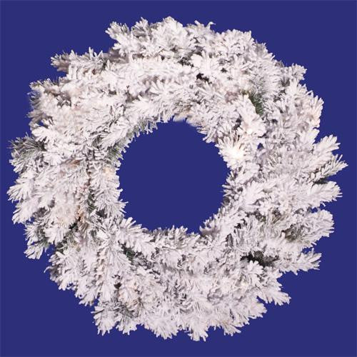 36" Heavily Flocked Alaskan Artificial Christmas Wreath - Unlit