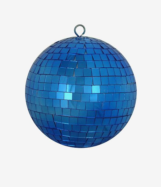 Ocean Blue Mirrored Glass Disco Ball Christmas Ornament 6" (150mm)