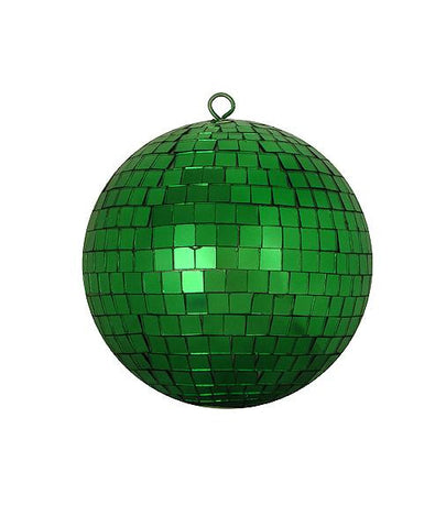 Xmas Green Mirrored Glass Disco Ball Christmas Ornament 6" (150mm)