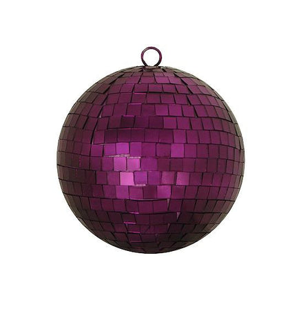 Majestic Purple Mirrored Glass Disco Ball Christmas Ornament 6" (150mm)