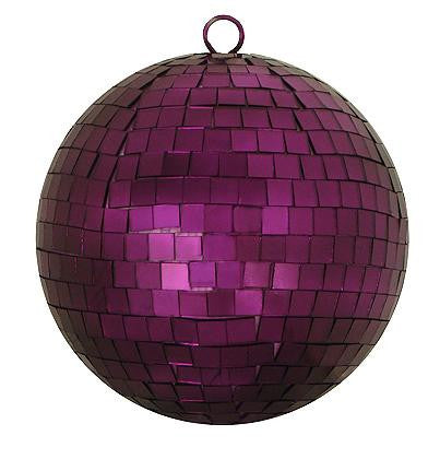 Majestic Purple Mirrored Glass Disco Ball Christmas Ornament 8" (200mm)