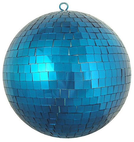 Huge Peacock Blue Mirrored Glass Disco Ball Christmas Ornament 12" (300mm)