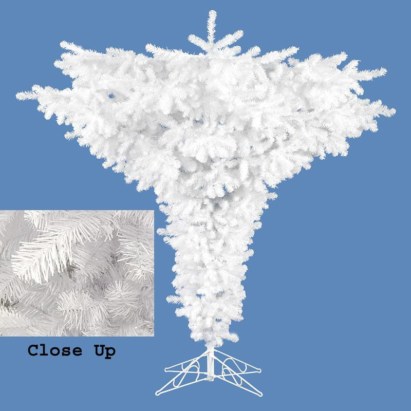 9' Crystal White Spruce Artificial Upside Down Christmas Tree - Unlit