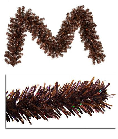 9' x 12" Pre-Lit Sparkling Mocha Brown Christmas Garland - Clear Lights