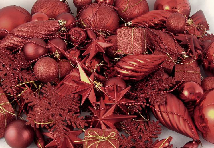 125-Piece Club Pack of Shatterproof Ravishing Red Christmas Ornaments